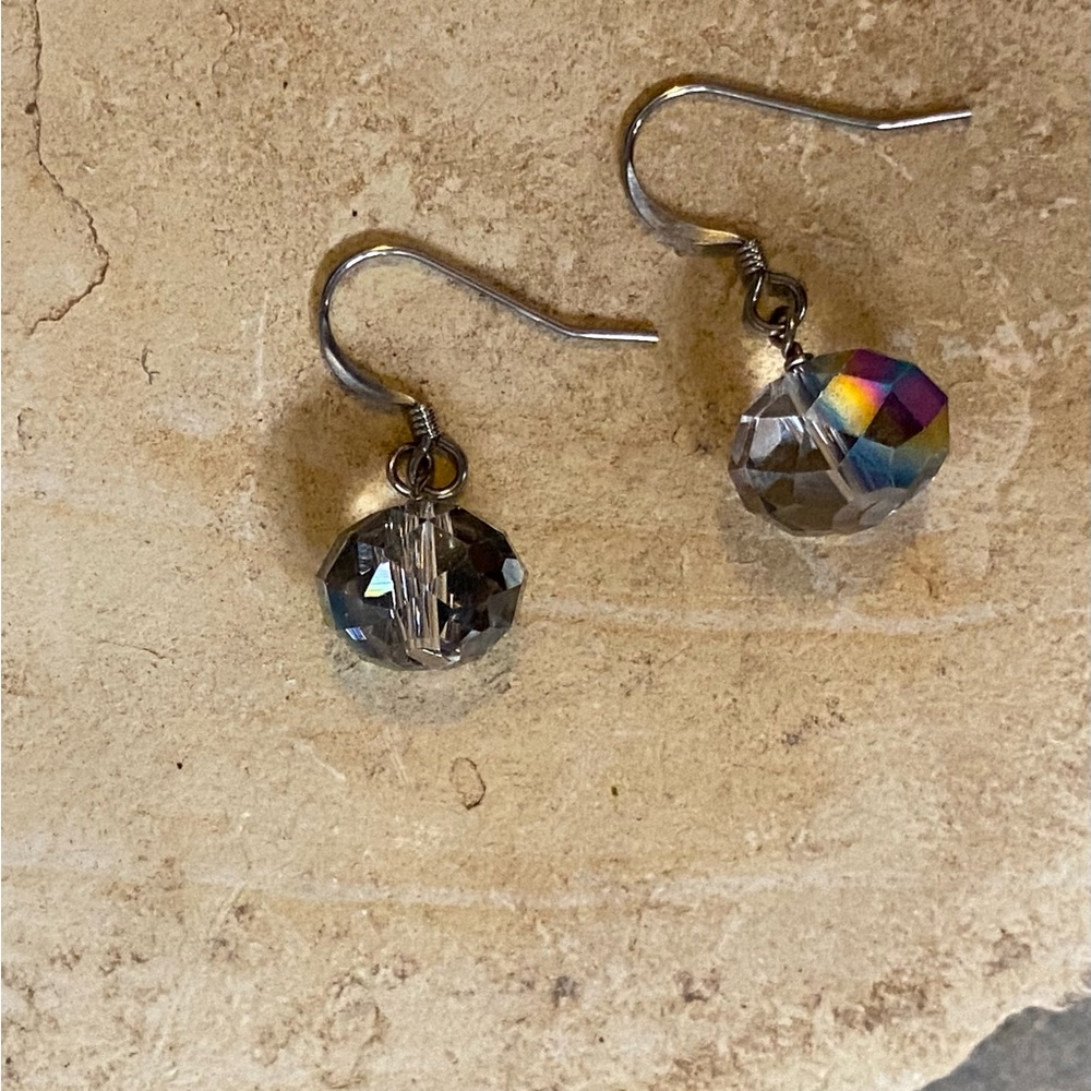 Chic Silver and Multicolor Crystal Earrings